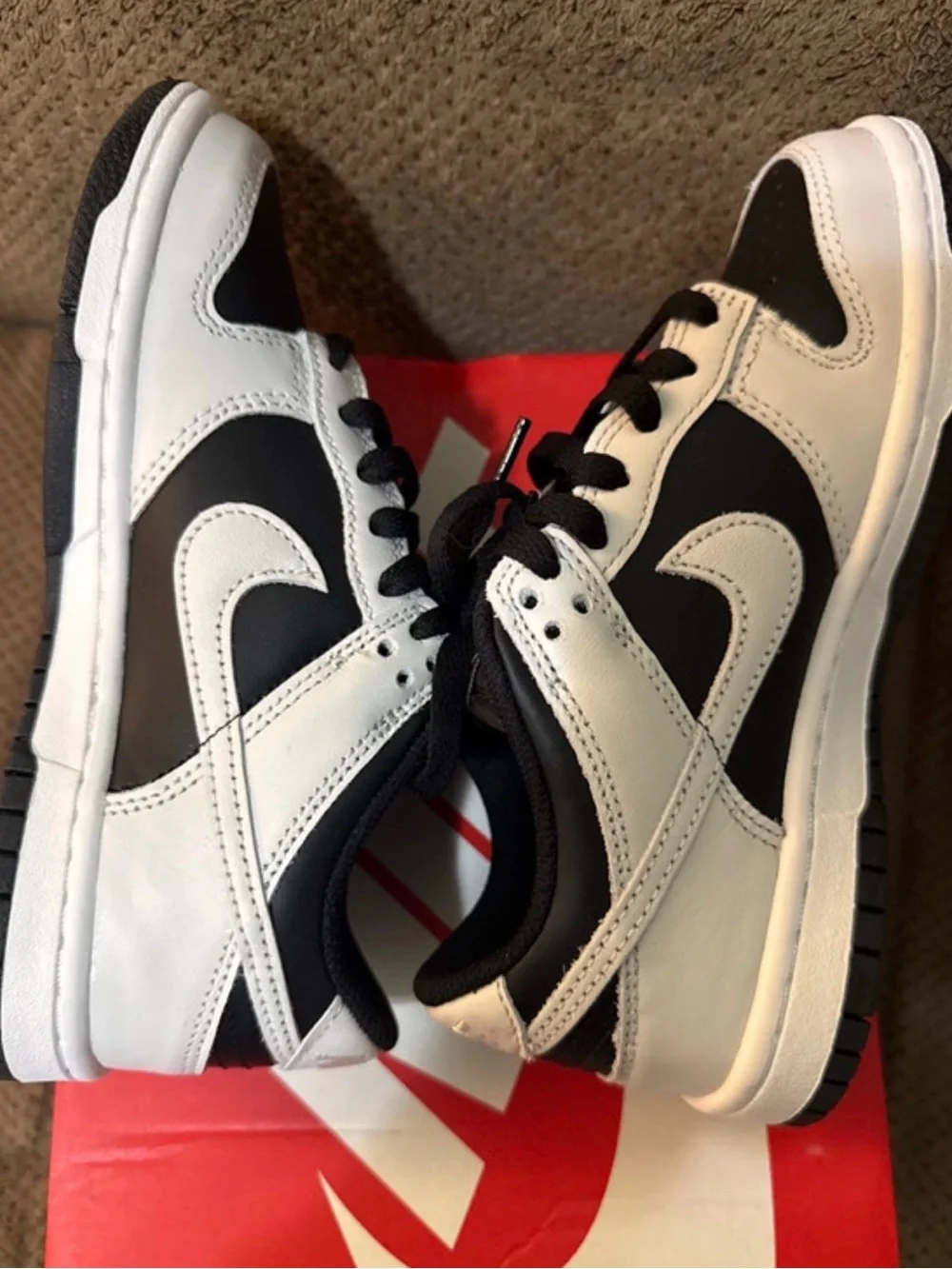 Boys New Nike Dunk Low (GS) Black/ Platinum Tint Size 3.5